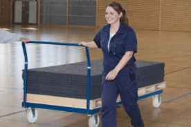 Platinenwagen, Transportwagen, Lagerwagen, Schutzbelägen, Transport, Nadelfilzplatinen, Hallenboden-Schutzbeläge