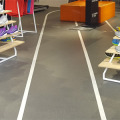Linierung, Markierung, Beschriftung, Gummi, Belag,  Sportboden, Sportbodenbelag, Ausstellungsraum, Messebau, Ladenbau, Cardiobereich, Trainingsbereich , Laufbahn, Sporthaus, Zahl, Farbe, Preis