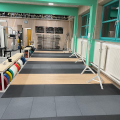Kurzhantel, Langhantel, Rack, Abwurfplatte, Gummi, Hantel, Stemmboden, Crossfit, Functional Training, Kraftsport, Bodenschutzmatte, Gummimatte, Gewichtheben