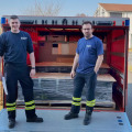 Hallenboden-Schutzbelag, Nadelfilz-Platine, Nadelfilz, Hallenboden, Veranstaltungen, Transportwagen, Lagerwagen